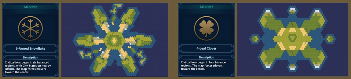 snowflake-clover civ 6 map