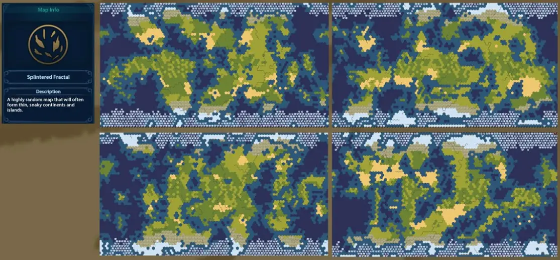 splintered-fractal civ 6 map